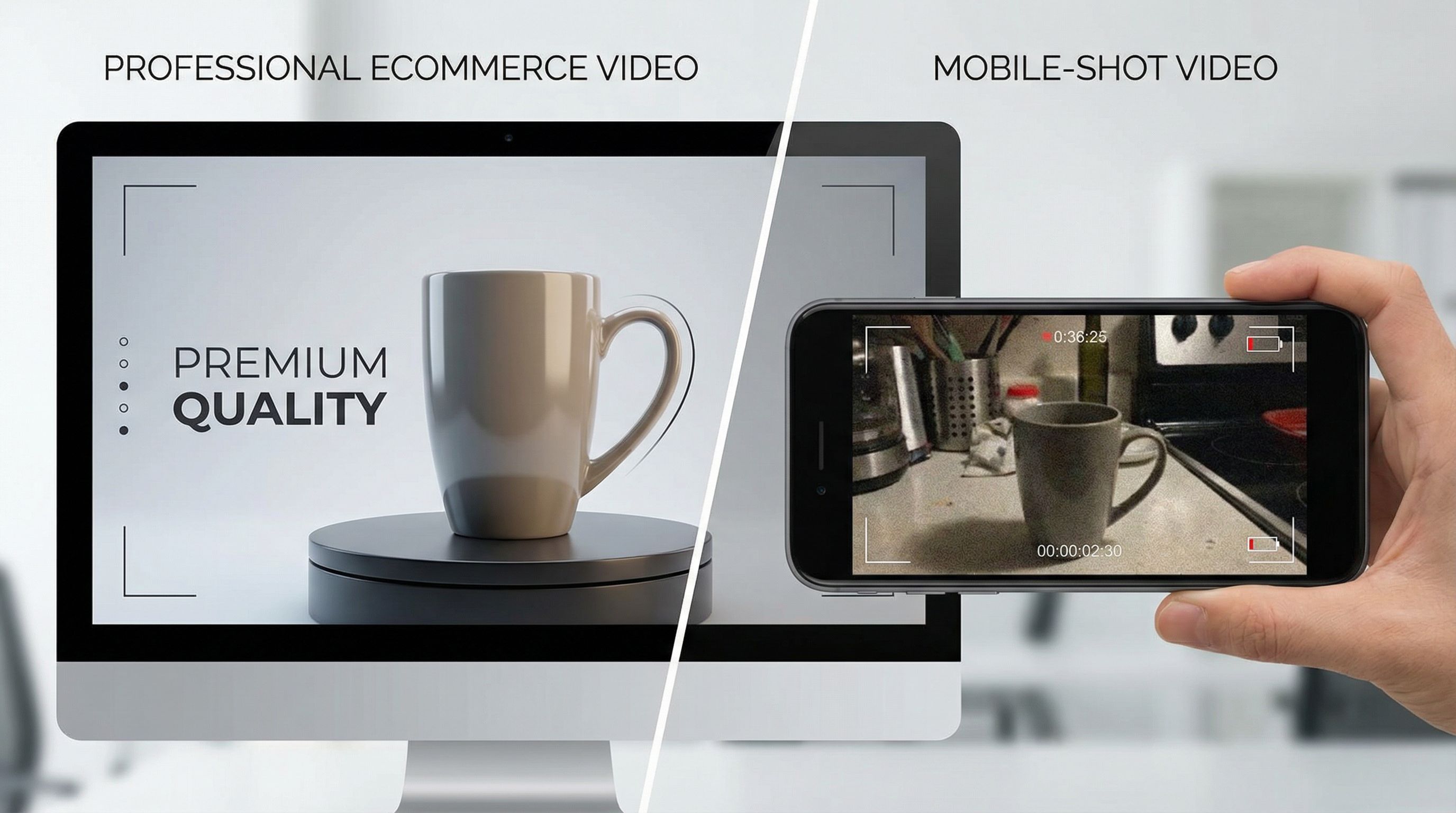 Comparison of high-quality vs low-quality ecommerce video production